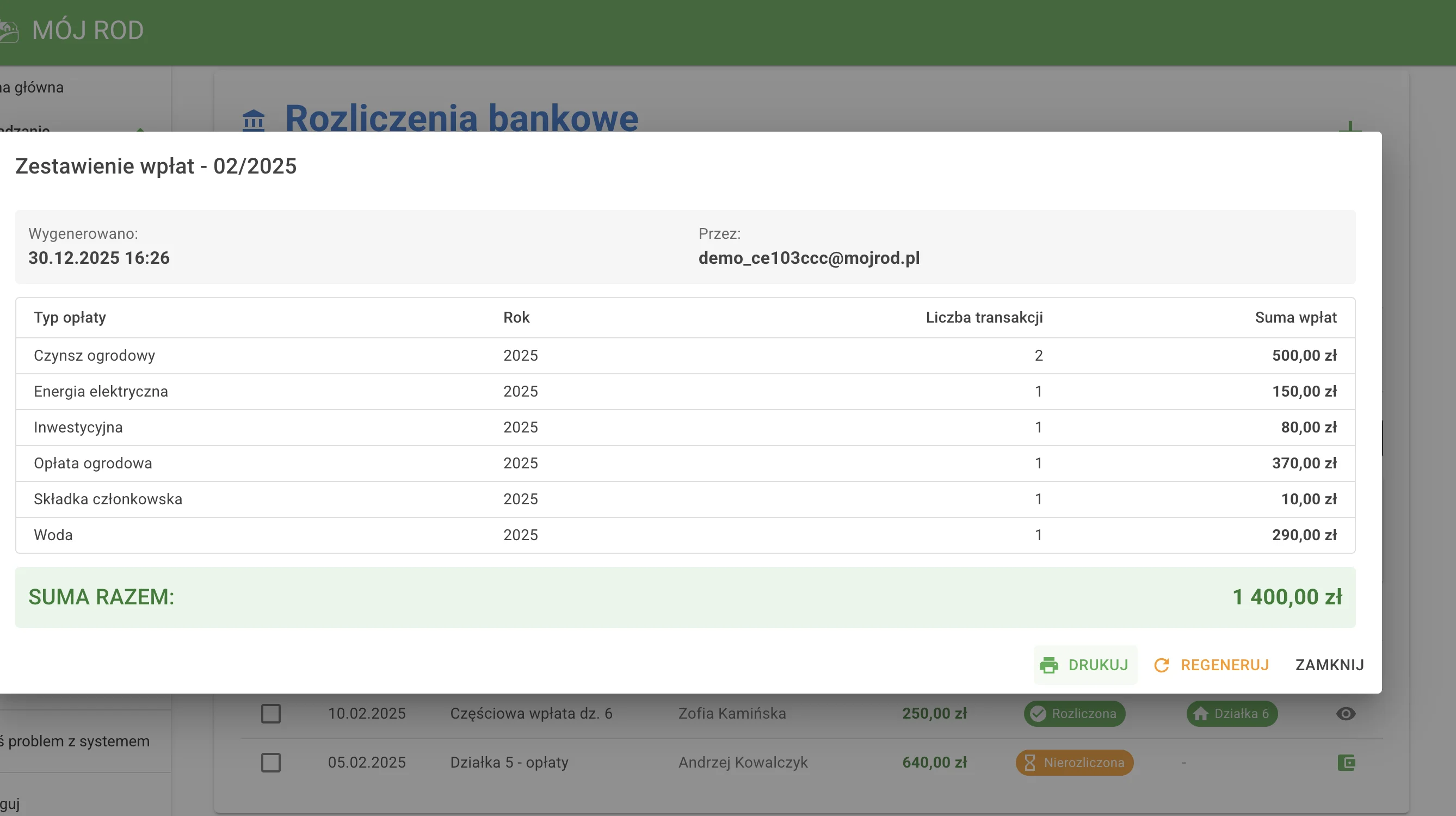 Generowanie zbiorczych dokumentów w systemie MÓJ ROD